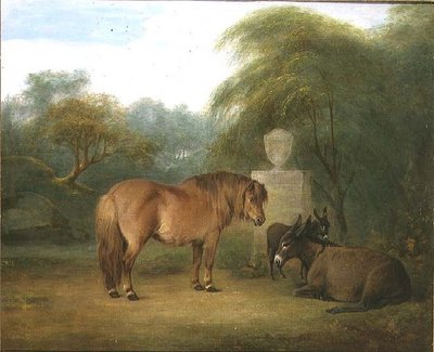 Pony en ezels in een open plek door Maria Spilsbury